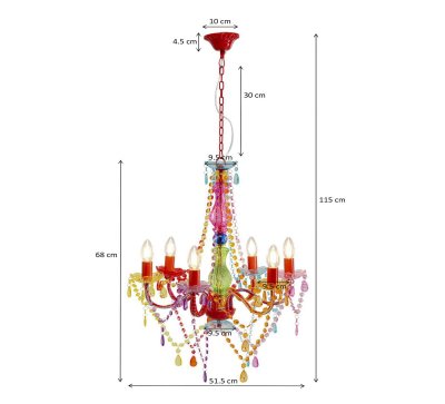 KARE Lustre Starlight Rainbow &agrave; 6 lampes