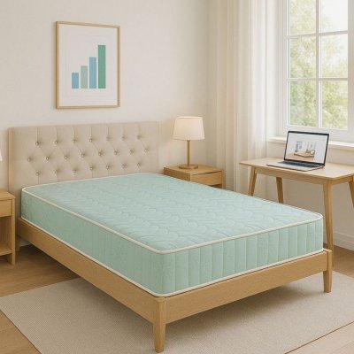 MERINOS Luxe Matelas Ferme Mousse Poli Lattex Indformable - Face -Tissu  - 19 cm 90x190 
