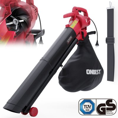 BB LOISIR LV3245 Souffleur de feuilles &agrave; l&rsquo;air &eacute;lectrique 3200W 3en1 Aspirateur Souffleur Broyeur 45L