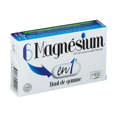 MBE M.B.E 6 Magn&eacute;sium en 1 60 comprim&eacute;s