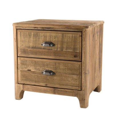 M&s - Chevet 2 tiroirs 55,5x45x55 cm en pin recycl&eacute; - glayne
