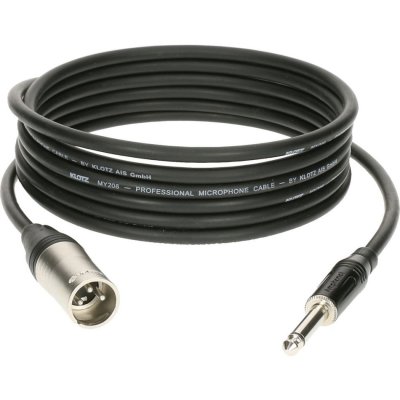 KLOTZ M1 Mic Cable Noir 2M XLR 3 Male - Jack 2P 