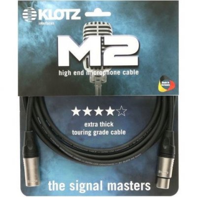 KLOTZ M2K1FM0500 c&acirc;ble micro XLR m&acirc;le 3 broches - XLR femelle 3 broches 5 m&egrave;tres