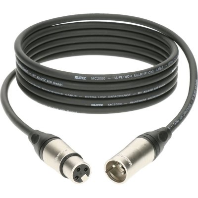 KLOTZ M2K1FM1000 c&acirc;ble micro XLR m&acirc;le 3 broches - XLR femelle 3 broches 10 m&egrave;tres
