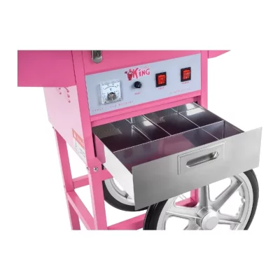 HELLOSHOP26 Machine &agrave; barbe &agrave; papa professionnelle diam&egrave;tre 72 cm avec chariot et coupole de protection