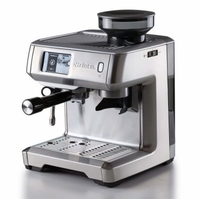 ARIETE Machine &agrave; caf&eacute; 1312 avec &eacute;cran num&eacute;rique et moulin &agrave; caf&eacute; int&eacute;gr&eacute; Gris