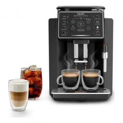 KRUPS Machine &agrave; caf&eacute; &agrave; grain  Sensation Hot & Cold EA9138 15 bar Noir