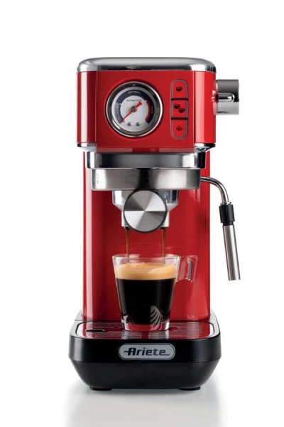 ARIETE Machine &agrave; caf&eacute; manuelle 1381/33 Machine &agrave; expresso 1,1 L Rouge
