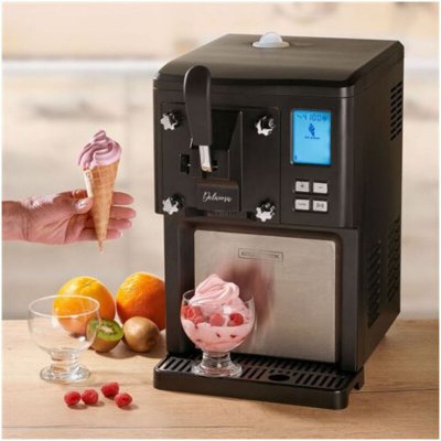KITCHEN COOK Machine &agrave; cr&egrave;me  Glac&eacute;e Deliciosa 250 W Noir et Argent
