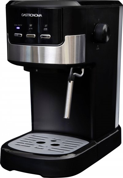 GASTRONOMA Machine &agrave; espresso avec caf&eacute; moulu et mousseur &agrave; lait 18110002 Noir