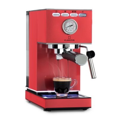 KLARSTEIN Machine &agrave; espresso - Pausa - 1350 W - 20 bars de pression - 1,4 L - Rouge 