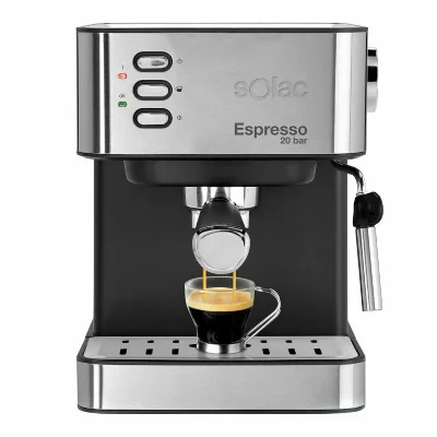 SOLAC Machine &agrave; expresso automatique 2 en 1 inox 20 bar 850 W 
