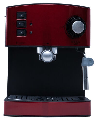ADLER Machine &agrave; expresso de 15 bars 850w rouge noir