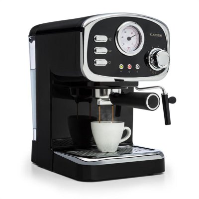 KLARSTEIN Machine &agrave; expresso  Espressionata Gusto - 15 bar - 1100W - design r&eacute;tro noir