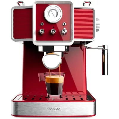 CECOTEC Machine &agrave; Expresso Vintage Rouge 1,5 L 20 Bars