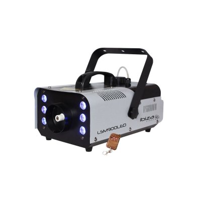 IBIZA LIGHT Machine &agrave; fum&eacute;e DMX avec 6 led RVB LSM900LED 50 m&sup3;/min 1 L