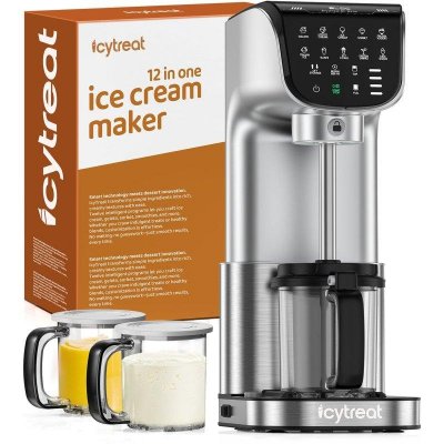 ICYTREAT Machine &agrave; glace  Ic-1010 EU 12 en 1 500 W 568 ml Acier Inox