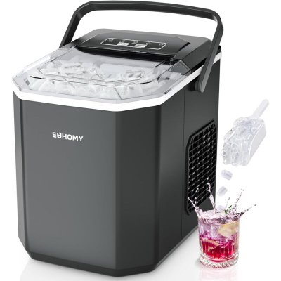EUHOMY Machine &agrave; Gla&ccedil;on1.2L -12kg/24h 9 Cubes en 6 min-AffichageLCD-Auto-Nettoyage-Chambre-Noir