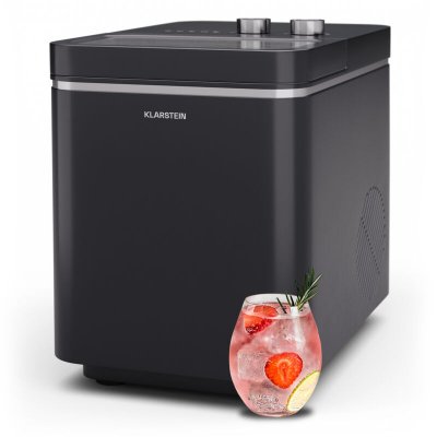 KLARSTEIN Machine &agrave; gla&ccedil;ons - 12 kg/24 h Gla&ccedil;ons en 6 min 2 tailles Machine a gla&ccedil;ons 150 W Noir 