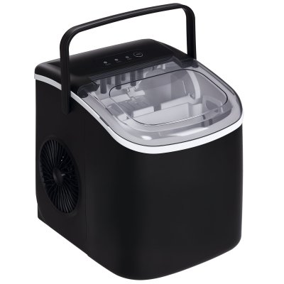 HOMCOM Machine &agrave; gla&ccedil;ons - 130w 1,3l 12kg24h 9 gla&ccedil;ons6-12min - r&eacute;servoir glace 0,6kg - poign&eacute;e - noir