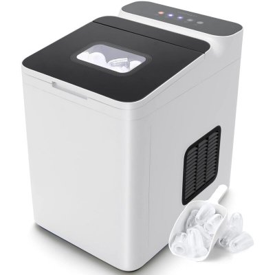 COSTWAY Machine &agrave; Gla&ccedil;ons 15 kg en 24h, Gla&ccedil;ons Automatiques Rapide Pr&ecirc;t en 6 Min blanc - 