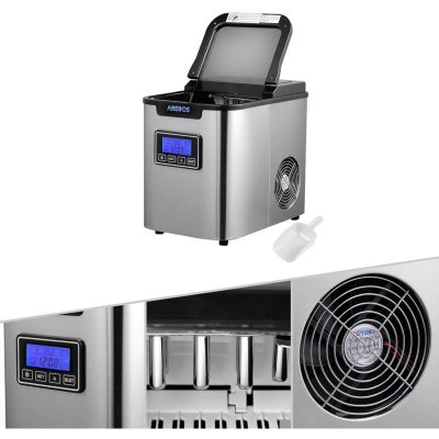 AREBOS Machine &agrave; Gla&ccedil;ons en Acier Inoxydable 2,2L lcd Icemaker 12KG/24H - 