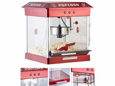 ROSENSTEIN & SOHNE Machine &agrave; pop-corn 800 W avec cuve en acier inoxydable