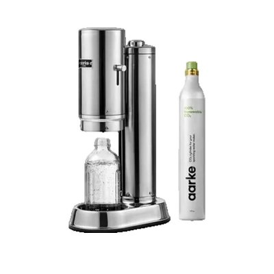 AARKE Machine &agrave; soda et eau gazeuse Pack Carbonator 3 Inox + CO2
