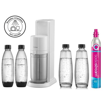 SODASTREAM Machine &agrave; soda  DUO Blanche Pack 4 bouteilles