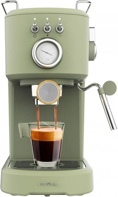 CECOTEC Machine Expresso 1,25 L Verte 1100 W 20 Bars Manom&egrave;tre
