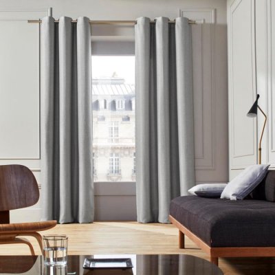 Madura Rideau &agrave; oeillets COCONUT Gris perle 200x277 cm, Polyester