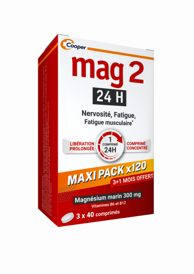 MAG 2  24H Nervosit&eacute;, Fatigue et Fatigue Musculaire 120 Comprim&eacute;s