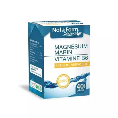 NAT & FORM Magn&eacute;sium marin Vitamine B6 40 g&eacute;lules Nat et Form