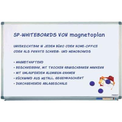 MAGNETOPLAN  - Tableau (pour &eacute;crire) l.600xH450 mm t&ocirc;le d'acier blanc magn&eacute;tique avec cadre alu