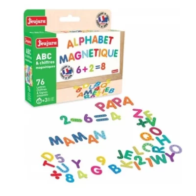 JEUJURA Magnets abc et chiffres pour tableaux en bois