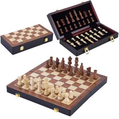 ENGELHART Magnifique coffret de jeux d'&eacute;checs de luxe en bois 30 cm