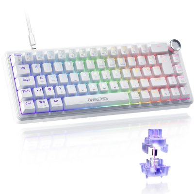 ONIVERSE Magnus Clavier 65% 68 touches Azerty filaire USB RGB Blanc