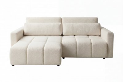 CASANOVA PARIS Maia - Canap&eacute; Amovible Convertible Tissu Textur&eacute; 3 Places Beige