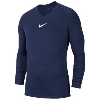 NIKE Maillot &agrave; manches longues  Park First Layer bleu fonc&eacute;/blanc