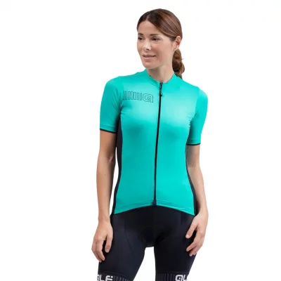 ALE Maillot manches courtes femme  color block vert d eau