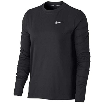 NIKE Maillot manches longues  dri fit element noir femme