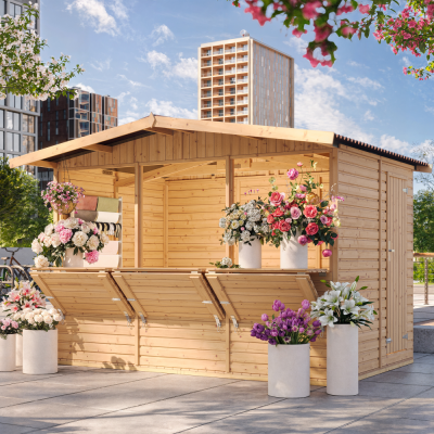 Maison de jardin en bois 6 m&sup2; - H232x336x263 cm - Timbela M150A TIMBELA