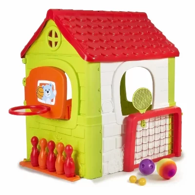 FEBER Maison de jardin  Activit&eacute;s Sportives avec accessoires