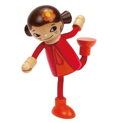 HAPE Maison de poup&eacute;e en bois poup&eacute;e m&egrave;re 12 cm rouge