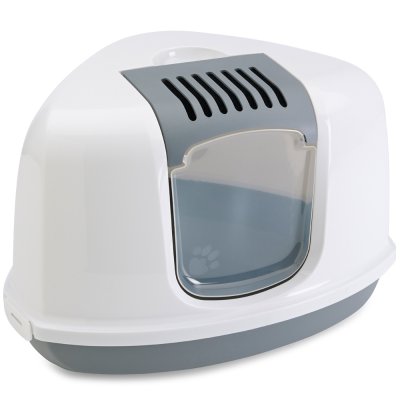 Maison de toilette d'angle Savic Nestor Corner - gris clair / blanc