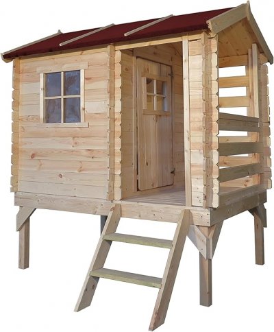 TIMBELA Maison en bois pour enfants 1.1m2 -  M501B - 175x130xH205cm