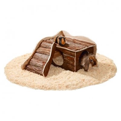 KARLIE Maison pour rongeurs en bois naturel wonderland avec rampe