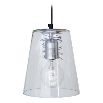 TOSEL MAISON - Suspension conique verre aluminium,