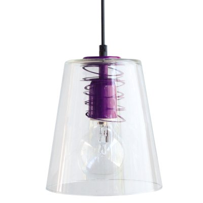 TOSEL Maison suspension verre acier 18x18x90 cm violet 13437
