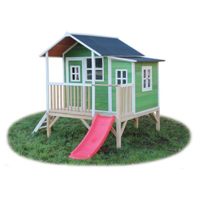 EXIT Maisonnette en bois pour enfants loft 350 vert -  toys 50.04.12.00